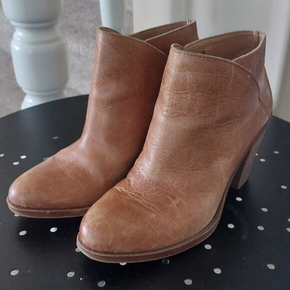 Lucky Brand Brown Leather Booties Sz 6M - Picture 4 of 8